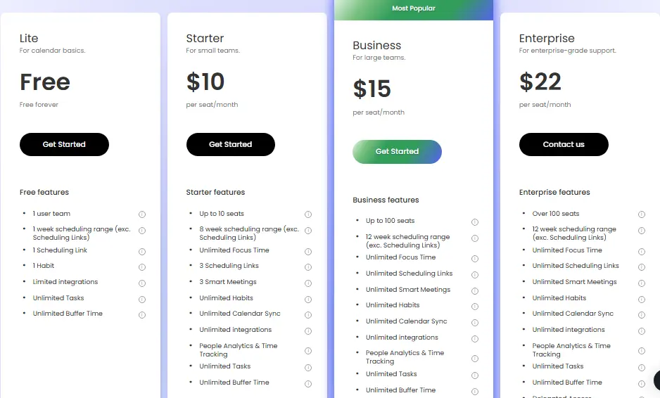 Reclaim AI pricing โ free plan available, paid plans for teams
